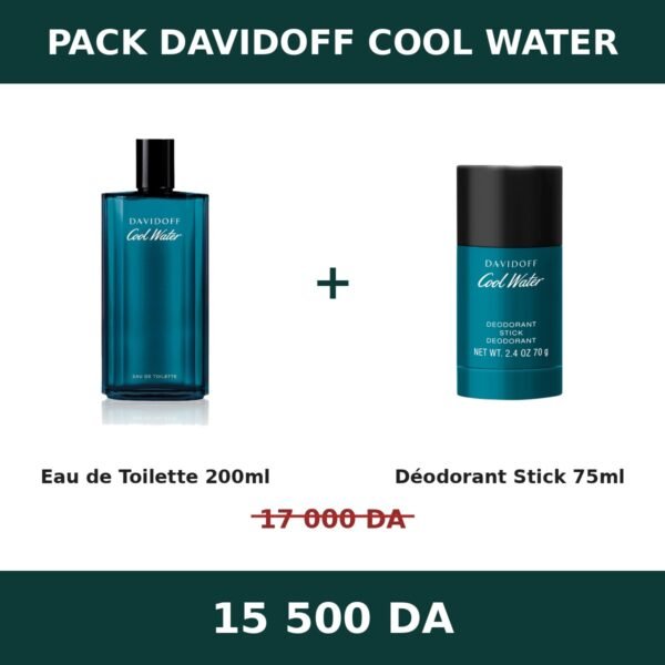 DAVIDOFF COOL WATER (EAU DE TOILETTE 200ML + STICK DÉODORANT 75ML)