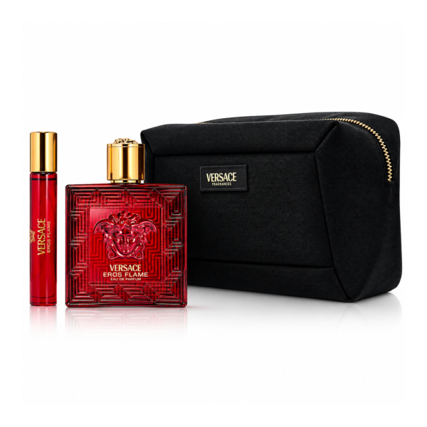 Versace – Coffret Eros Flame Eau de Parfum (100 ml + 10 ml + Trousse de Toilette)